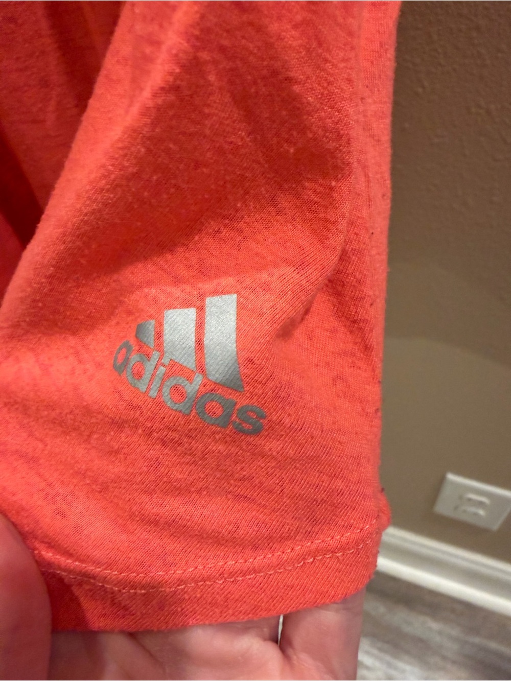 Adidas Pink/Salmon  Active Tee with Silver Logo